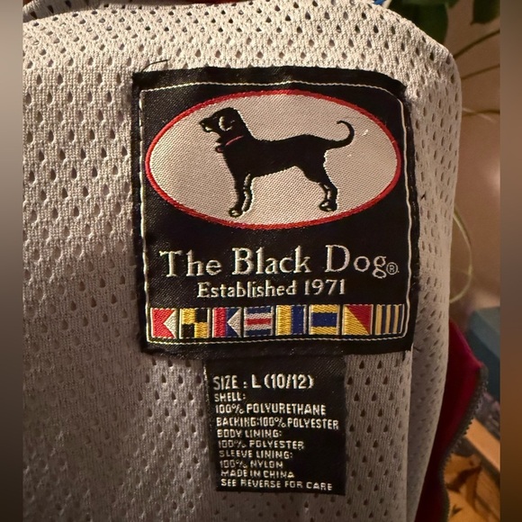 The Black Dog Childs Sz L Reflective Stripe Hooded Lined Windbreaker Unisex - Picture 4 of 6